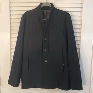 Foreign Exchange Black Wool/ViscoseButton Down European Style Coat Sz S